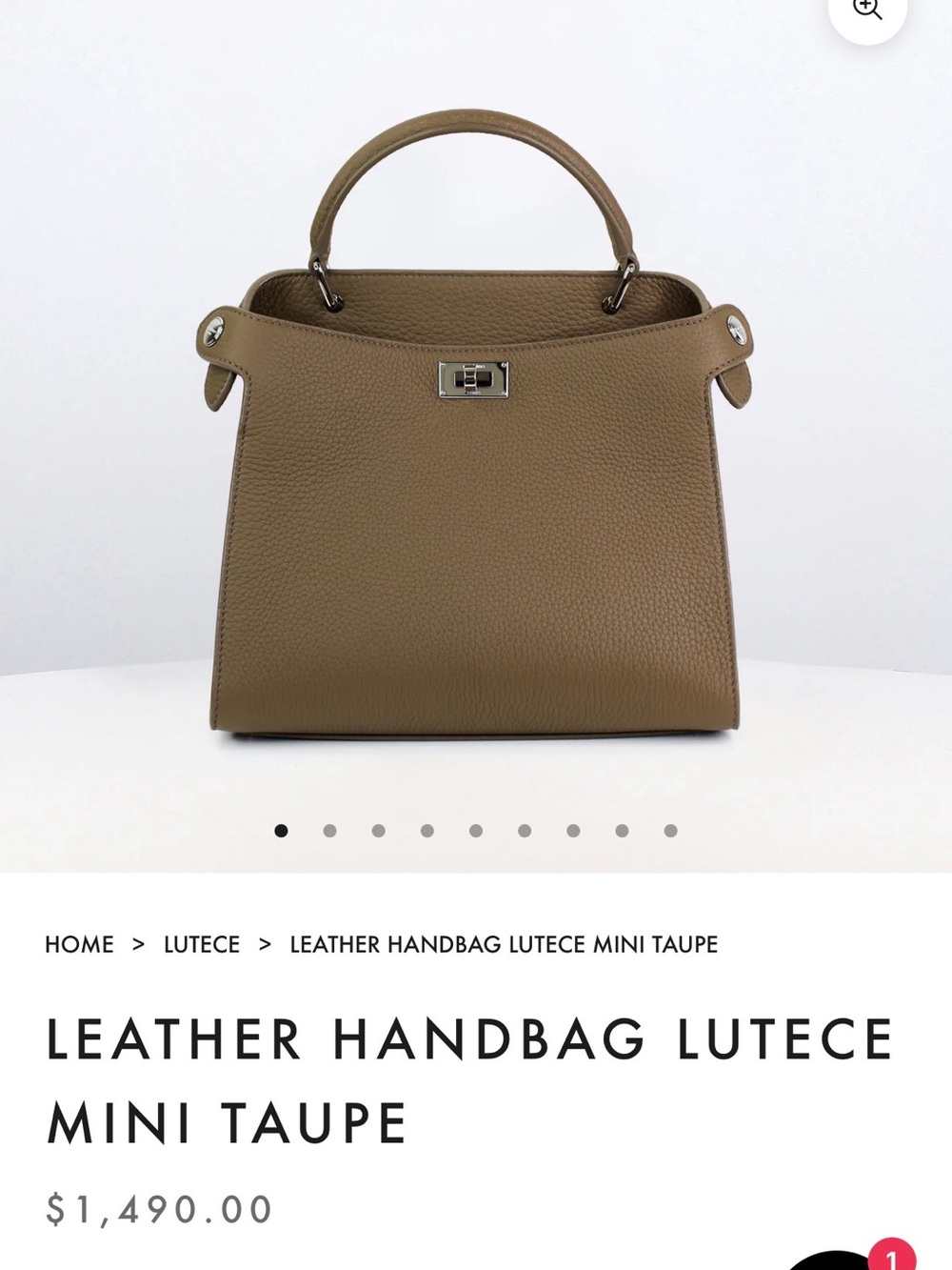 Michino Paris Lutece Mini Taupe Leather handbag - Picture 6 of 7